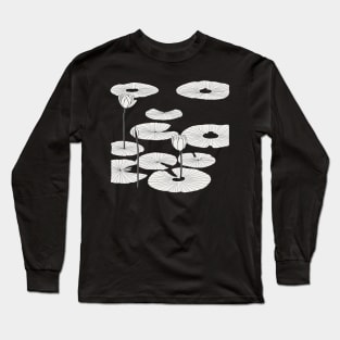 Water lilies black and white Long Sleeve T-Shirt